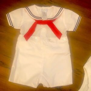 Petit Pomme 6 months White Bobby Romper